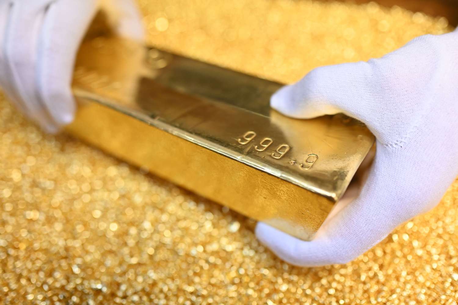 Professional African gold trading desk with digital price screens, compliance documents, and secure gold storage in background.