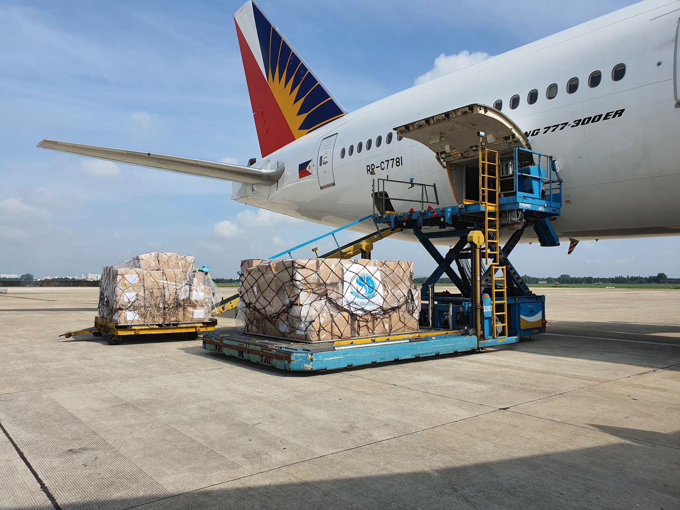 Secure cargo loading at an international freight terminal